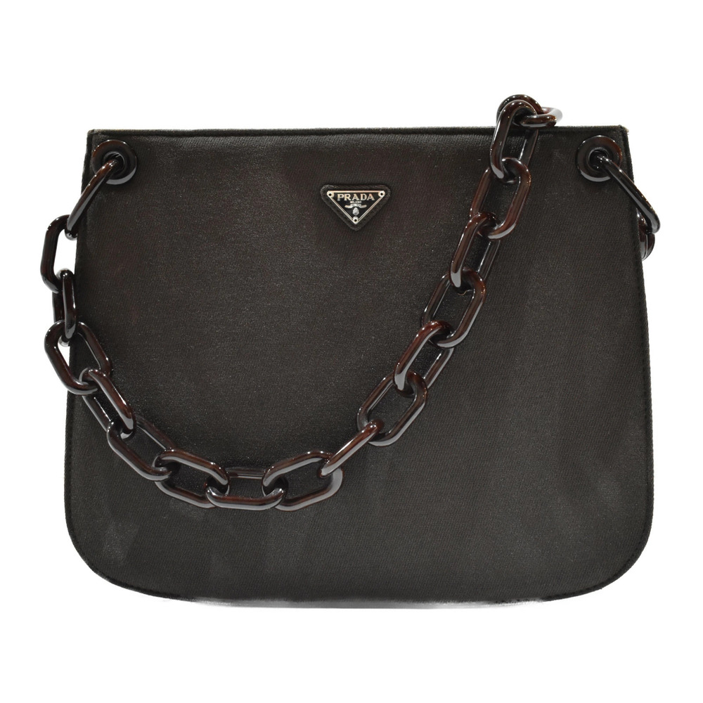 PRADA Chain Shoulder Bag Brown
